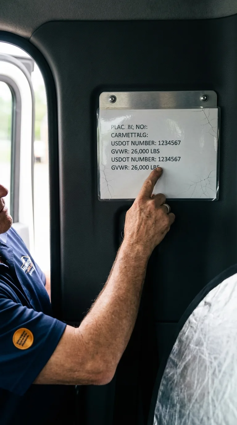 USDOT licensing placard verification in Potterville